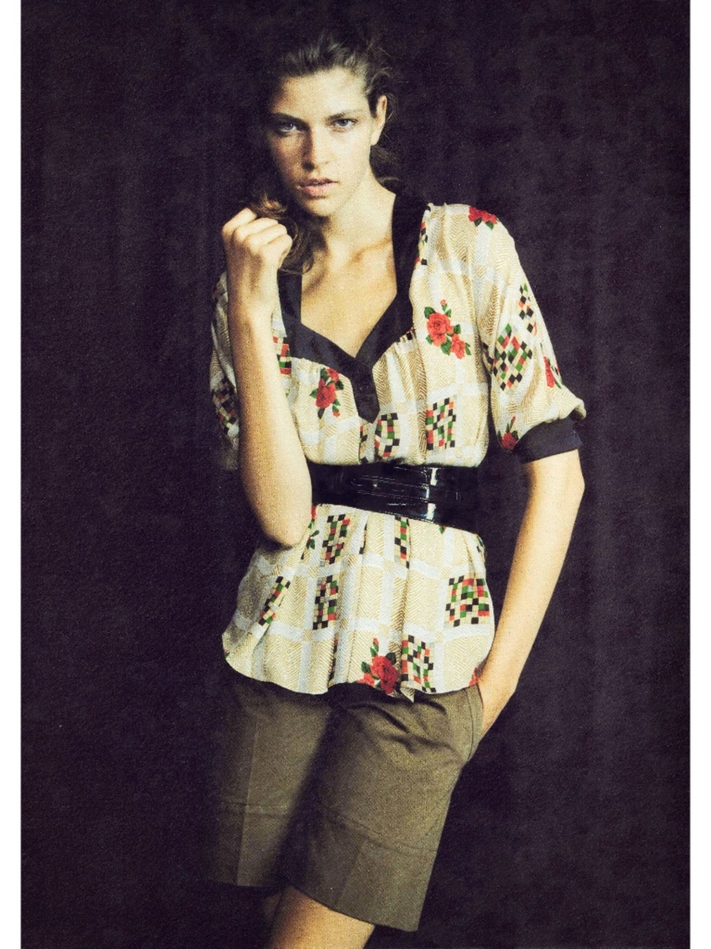 Vintage Mayle (Maison Mayle) SS2005 Silk Blouse 3/4 Sleeve Floral Size 4